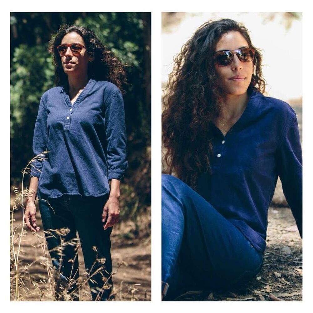 Taylor Stitch‎ The Whitney Popover Womens XS Navy Blue Flannel Pullover Blouse